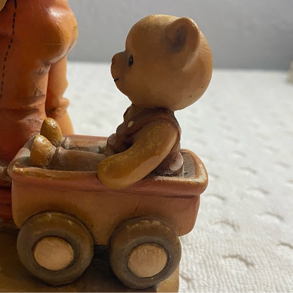 ANRI Sarah Kay  4" “Finding Our Way”Boy with a Wagon and a Teddy Bear - Picture 5 of 16